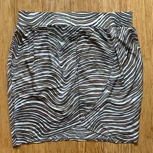 Trina Turk Zebra Print High Waisted Crossover Skirt